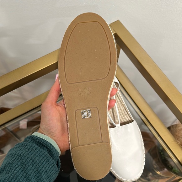 New Eileen Fisher Women’s size 11 Espadrille cream/white flats closed toe - Picture 5 of 6